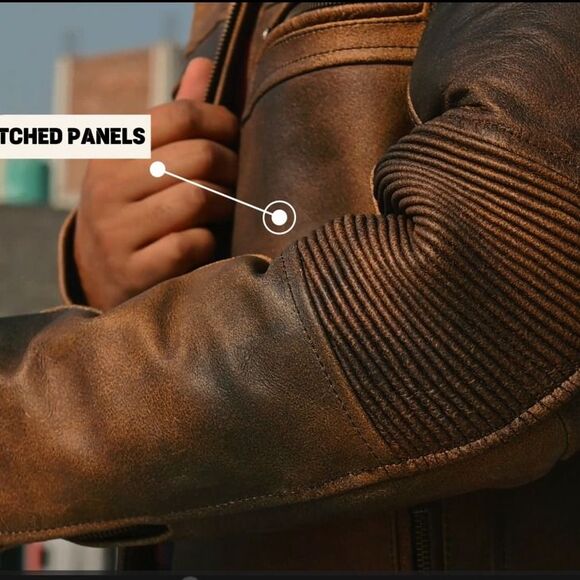 RIDERACT® Men Leather Jackets for Men Outfits Leather Jacket Motorcycle Leather - Picture 4 of 10